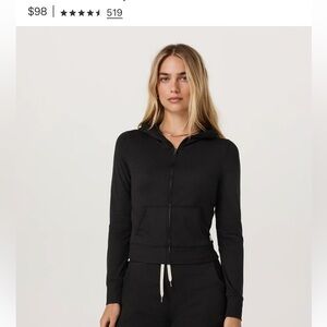 Viouri Black Zip-Front Hoodie - Womens xs